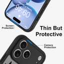 Cute Case for iPhone 17 Pro Max Case with Stand [ Compatible with MagSafe ] Kawaii Black Cat & Floral & Butterflies Pattern Design 360 Magnetic Ring Kickstand Phone Cover for Women Girls Boys