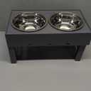 Elevated Dog Bowls with 2 Stainless Steel Bowls, Raised Dog Food Bowl Stand 5 Height Adjustable (3.1", 9", 10", 11", 12") Non-Slip Feeder Set for Medium and Large Dogs - Gray (For Medium Large Dogs)