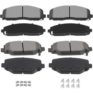Brake Pads,ECCPP 8pcs Ceramic Disc Brake Kits fit for 12-16 for Chrysler Town & Country,12-16 for Dodge Grand Caravan,12-16 for Dodge Journey,12-15 for Ram C/V,12-13 for Volkswagen for Routan