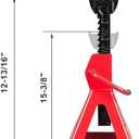 Big RED AT46002R Torin Steel Jack Stands: 6 Ton (12,000 lb) Capacity, Red, 1 Pair