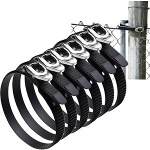Heavy Duty Reusable Ratchet Zip Ties, 12 & 20 Inch Adjustable Locking Cable Ties with Strap Lock Design, Stainless Steel Buckle, Outdoor UV Resistant Black Securing Straps (6PC/20IN)