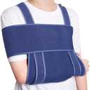 Velpeau Arm Sling for Sleep, Shoulder Immobilizer for Women & Men - Very Soft Sling for Rotator Cuff Tear, Fractured, Dislocation, Broken, Postoperative, Fits Left & Right (Blue, L: Bust 39.5-51.3″)