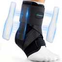 Ankle Brace for Sprained Ankle, Ankle Support for Women Men, Adjustable & Air Fabric Cool With 2 Removable Side Splints, Air Fabric Cool Ankle Stabilizer for for Injury Recover, Running,Sports (X-Large)