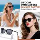 Premium Bifocal Reading Sunglasses for Women, Retro Cateye Sun Readers UV400 Protection, Classic Shades (2PC Black, 3.0)