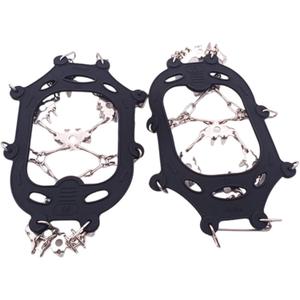 Crampons for Mountaineering Outdoor 24 Teeth Ice Climbing Crampons Ice Crampons Snow Skid Spikes Winter Clip 1Pck (Medium, Black)