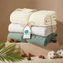 Bedsure 100% Cotton Muslin Blanket Queen Size for Bed - 4-Layer Breathable and Lightweight Thin Soft Summer Gauze Muslin Blankets for Adults, Cream, 90x90 Inches