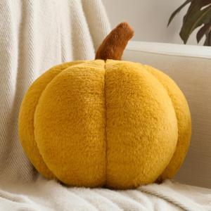 Pumpkin Pillows, Halloween Fall Throw Pillow, Pumpkin Shaped Pillow for Couch, Cute Stuffed Pumpkins, Autumn Decorative Cushion (Yellow, 8.6 Inches)