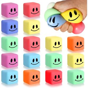 15 Pack Mini Slow Rising Stress Cube, Square Fidget Ice Cube Stress Balls, Stretchy Fidget Toy for Anxiety Stress Relief, Classroom Prize Cube Squishies for Adults Kids Children Teens Party Favors