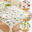 LovePads Floral Table Protector 40 x 60 Inch, 1.5mm Thick Plastic Table Cover, Waterproof Vinyl Tablecloth Rectangular Desk Protector Mat for Kitchen, Dining Room & Coffee Tabletop
