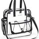 BAGSMART Clear Bag for Stadium Events, 12x6x12 Small Tote Bag with Zipper, Clear Crossbody bag for Festival Essentials (Charcoal)