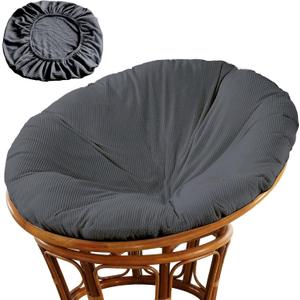 Wibeelee Papasan Chair Cushion Cover, Soft Plush Fleece Slipcover Only, Removable & Machine Washable with Adjustable Design, Fits 44-48 Inch Cushion (Grey)