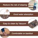 HEBE Carpet Stair Treads Non Slip 15 PCS 8" X 30" Edging Stair Runner for Wooden Steps Indoor Self Adhesive Stair Rugs Runners Reusable Staircase Step Treads Mat for Kids,Elders,Pets (Brown/Vines)