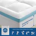 STWIENER King Mattress Topper, Pillow Top Mattress Topper for Back Pain Relief, Extra Thick Mattress Pad Deep Pockets for 8"-21", Soft Down Alternative Fill Mattress Protector, Blue Stripe