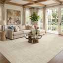 Neutral 12x15 Area Rugs for Living Room Washable, Beige