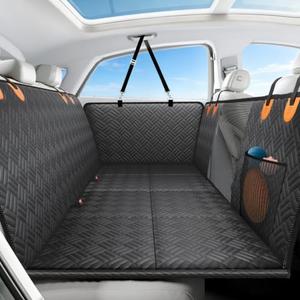 PROZAR Dog Car Seat Cover for Back Seat, Hard Bottom Back Seat Extender, Back Seat Pet Cover for Dogs -Supports 400lbs, Waterproof Heavy Duty Scratch Dog Hammock for Midsize Cars & Compact SUV, 53.5in