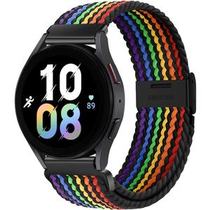 20mm Sport Loop Band Compatible With Samsung Galaxy Watch 7 6 5 4 40mm 44mm/Watch 5 Pro 45mm/Galaxy Watch 4 6 Classic 42mm 46mm 43mm 47mm/Watch 3 41mm/Active 2 Nylon Braided Strap for Women Men (Rainbow-Black) 20mm Sport Loop Band Compatible With Samsung Galaxy Watch 7 6 5 4 40mm 44mm/Watch 5 Pro 45mm/Galaxy Watch 4 6 Classic 42mm 46mm 43mm 47mm/Watch 3 41mm/Active 2 Nylon Braided Strap for Women Men (Rainbow-Black)