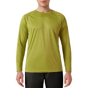 Mens UPF 50+ Rash Guard Swim Shirt Long Sleeve Moisture Wicking Quick Dry Lightweight Wrinkle-Resistant (Green, XXL)