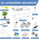 GOZILLA Aquatic Turtle Tank+Lamp+Filter Kit, Upgrade PC Turtle Tank Starter Kit with Adjustable 360Lamp & Filter,Reptile Habitat Lid,Hanging Platform for Small Reptiles.(15.757.99''/White)