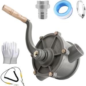 Gas Caddy Pump,TINJO Hand gas Diesel Transfer Pump for 30 Gallon 35 gallon 40 gallon Gas Fuel Diesel Caddy,inlet pipe 1-1/4",outlet pipe 1-1/4" (Hand Siphon Pump + 1-1/4" Adapter) (1.25 inch)