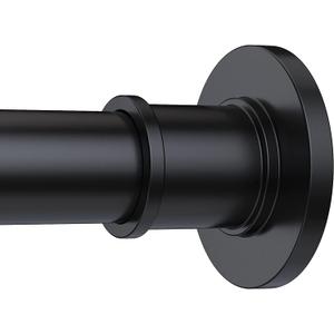 BRIOFOX Industrial Shower Curtain Rod - Rustproof Non-Slip 27-43 Inch Stainless Steel Tension Curtain Rod for Window or Bathroom, Matte Black