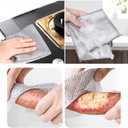 5 x YinQin 10 PCS Double Layer Stainless Steel Cleaning Cloth Non Scratch Steel Mesh Scrubber Dishwashing Cloths 20x20 cm Quick Dry Metallic Wire Dish Cleaning Rag Towel for Kitchen Dish Sink Stove Top