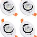 2 Inch Eyeball Gimbal LED Recessed Lighting Dimmable Downlight, 3W (35W Halogen Equivalent) Adjustable Spotlight, 4000K Natural White, CRI80, Ceiling Light with LED Driver (4 Pack)