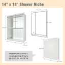 Nalwort 14" x 18" Recessed Medicine Cabinet, 2-Tier Wall Niche for Bathroom, Bedroom, Living Room, Kitchen, White, Solid Wood Wall Medicine Cabinet
