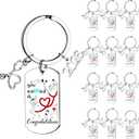 Nosiny 12 Pcs RN Nursing 2026 Graduation Party Favors Stainless RN Nurse Keychain Gifts Bulk for CNA Week Class of 2026 Nurse Graduation Keychain Gifts You Earned It CNA Nursing Party Favors Supplies