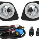 WFLNHB Fog Lights Replacement for Toyota RAV4 2009-2012 with Bulbs Bezels Harness Switch Kit Driving Lamps Fog Lights