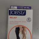 JOBST Relief Waist High Graduated Compression Stockings 30-40mmHg - Comfortable Unisex Design - Closed Toe, Beige, Small
