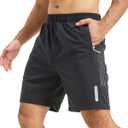 Men's Athletic Shorts Quick Dry Workout Shorts 5" Lightweight Hiking Linerless (X-Large, Black)
