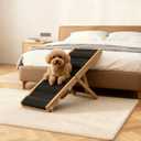 2025 Upgraded Foldable Dog Ramp for Couch & Bed, 5 Adjustable Heights 10-21", Non-Slip Pet Ramp with Carry Handle, Portable Dog Stairs for Small Dogs, Use for Sofa Car Outdoor