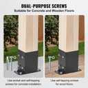 VEVOR 4x4 Post Bracket, 4PC Post Base Brackets, Inner Size 3.6"x3.6" Heavy Duty Powder-Coated Post Anchor Matte Black Wood Post Brackets for Pavilion Deck Railing Support Deck Base Plate