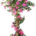 5FT Artificial Bougainvillea Tree  Faux Silk Pink Bougainvillea Plant with Pot for Indoor Outdoor Decor, Tall Fake Tropical Tree for Home, Office, Patio, Balcony, Wedding Decoration (5ft Rose Red)