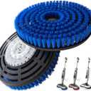 Steam Mop Pads Replacement Brush Head for Shark Steam and Scrub Mop S7000/S7001/S8201/s7201 Series Brush Heads with Nylon Bristles, Deep Clean Hardwood & Tile Floors, Scratch-Free Polish(Blue)