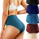 LEVAO Seamless Underwear Full Coverage High Waisted Briefs No Show Panties 5 Pack (XXL)