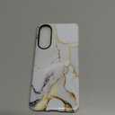 Case Compatible with Samsung Galaxy S25 Edge,Hybrid 2 Layer PC Hard Shell+Silicone Protective Case,White Gold Marble Scratch-Resistant Shockproof Cover for Samsung Galaxy S25 Edge