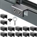 Sliding Window Locks (12 Sets), Security Window Locks with Keys, Adjustable Aluminum Sliding Window Stops, Easy Installation Without Drilling, for Vertical and Horizontal Sliding Windows