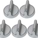 5PCS Cooktop Knob Replacement for Whirlpool Gas Replacement for W10698166 Reinforced Stainless Ring