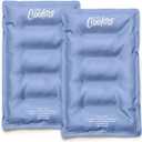 Cool Coolers by Fit & Fresh 2 Pack XL Soft Ice Packs for Cooler, Flexible Stretch Nylon, Lunch Box Ice Packs, Large Reusable Freezer Packs, Cornflower Blue