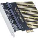 NFHK Four SATA NGFF Key B+M SSD to PCI-E 1x Mainboard Desktop Adapter Converter SSD Card ASM1064 2280