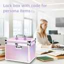 Medication Combination Lock Boxes with Code for Personal Items, Medicine Lockbox for Documents 10 x 7.25 x 7.75 Inches Colorful Aurora