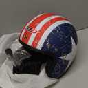 GJH 3/4 Open Face Motorcycle Helmets Collection - Vintage and Modern Designs DOT Approved for Men and Women Ideal for Bobber Scooter ATV Cruiser(M/L/XL), BLUE-XL