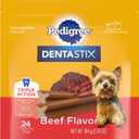Pedigree Dentastix Small and Toy Breed Dog Treats, Beef Flavor, (7) 24ct Bags (168 Treats Total) (EXP 01/29/27)