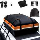 21 Cubic Feet Car Rooftop Bag Waterproof Heavy Duty for All Cars Cargo Carrier Bag with/Without Rack Including Anti-Slip Mat 2 Luggage Locks 2 Extra Straps 6 Strong Nylon Straps Orange Bag