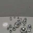 MTLEE 20 Pcs Disco Balls Decoration Mirror Disco Ball Assorted Silver Hanging Mini Glass Different Sizes Reflective with Rope for 70s Wedding Dance Music Prom Props (2.4 Inch, 2 Inch, 1.6 Inch, 1.2 Inch)