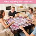 Mahjong Mat for Table 33x33 Inch, No-Crease, Anti-Slip, Noise-Reducing American Mahjong Mat, Mahjong Table Mat with Carry Bag, Neoprene Mahjong Mat for Poker, Card, Board(Pink)