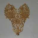 Handmade Shinning Rhinestones lace Applique Pure handsewing Beads Crystal Sequins Trim Patches Perfect Decoration Accessories (Champagne)