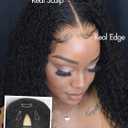 FANCEE Kinky Curly V Part Wig U Part Glueless Clip in Half Wigs Burmese Curly 22 Inch Synthetic No Lace No Leave Out Wig for Black Women Small Soft Loose Curls Voluminous Shaggy Natural Hair Texture