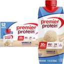 Premier Protein Shake, Vanilla, 30g Protein, 1g Sugar, 24 Vitamins & Minerals to Support Immune Health, 11 fl oz, Pack of 12 (Packaging May Vary) (EXP 09/26/26)